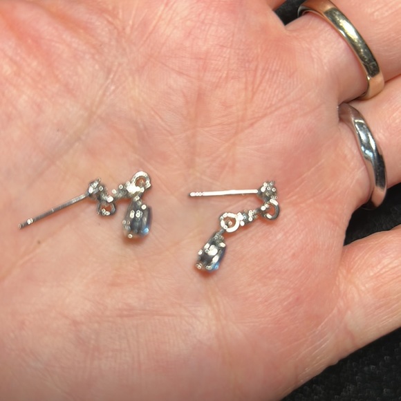 3/$25 Dainty Blue Rhinestone Water Drop Earrings - Picture 3 of 5